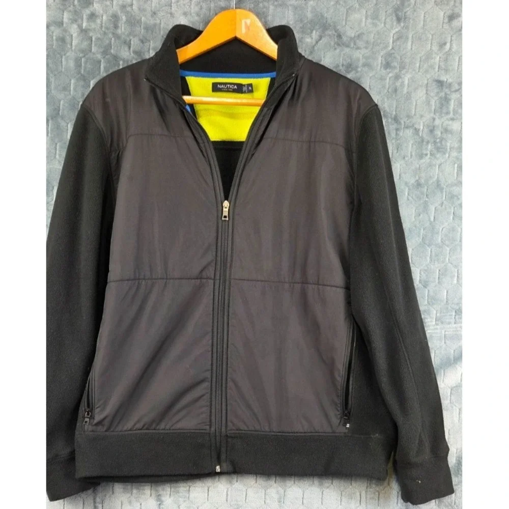 Nautica Men's Full-Zip Jacket True Black XL - Picture 1 of 9